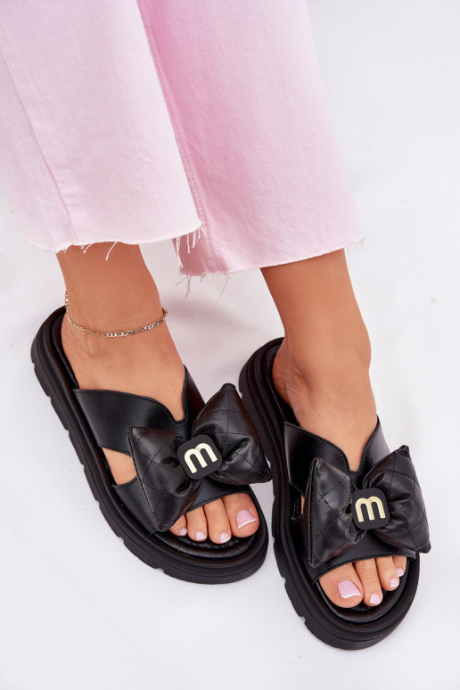 Plätud naturaalsest nahast Pealiste omad platvormiga lipsukesega CheBello 4647 msuud