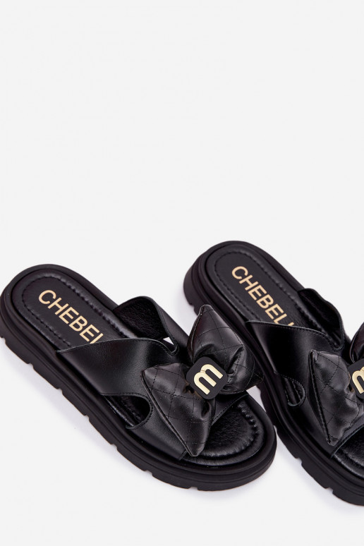 Plätud naturaalsest nahast Pealiste omad platvormiga lipsukesega CheBello 4647 msuud