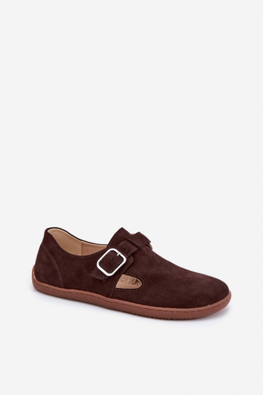 seemisnakhsed jalatsid Barefoot Pealiste omad neetide ja pandlaga Łaty Zazoo N1261 Czekoladosissee