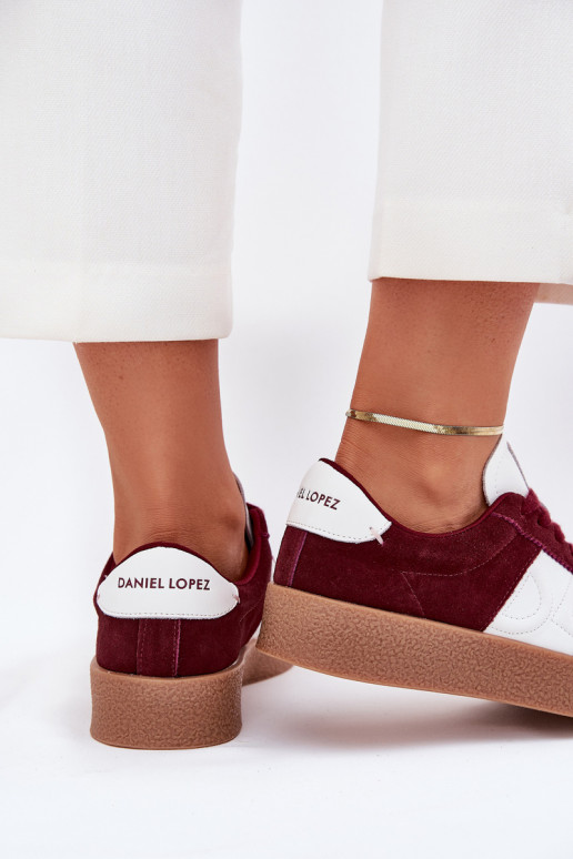 seemisnakhsed Sneakers tüüpi jalanõud Pealiste omad Daniel Lopez Just Dare SS2D4023 bordoo-värvi seemisnakhsed Sneakers tüüpi jalanõud Pealiste omad Daniel Lopez Just Dare SS2D4023 bordoo-värvi