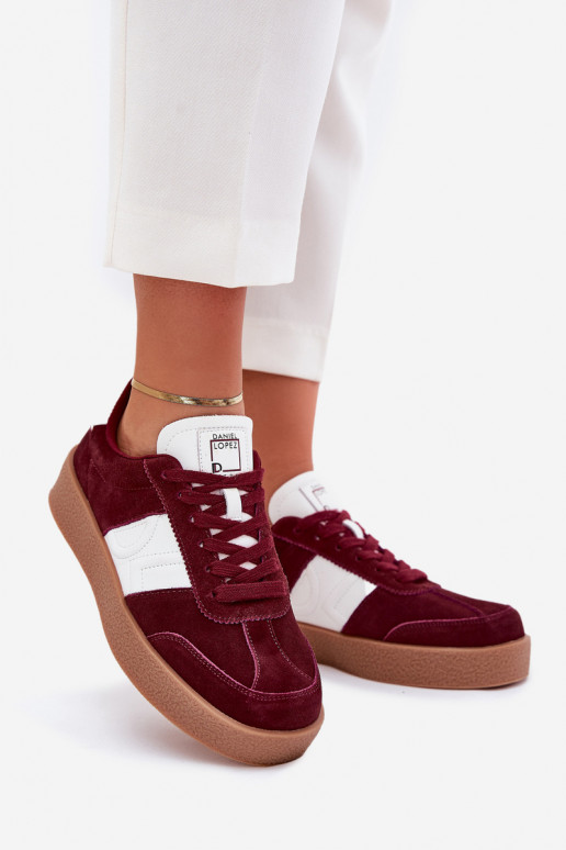 seemisnakhsed Sneakers tüüpi jalanõud Pealiste omad Daniel Lopez Just Dare SS2D4023 bordoo-värvi seemisnakhsed Sneakers tüüpi jalanõud Pealiste omad Daniel Lopez Just Dare SS2D4023 bordoo-värvi