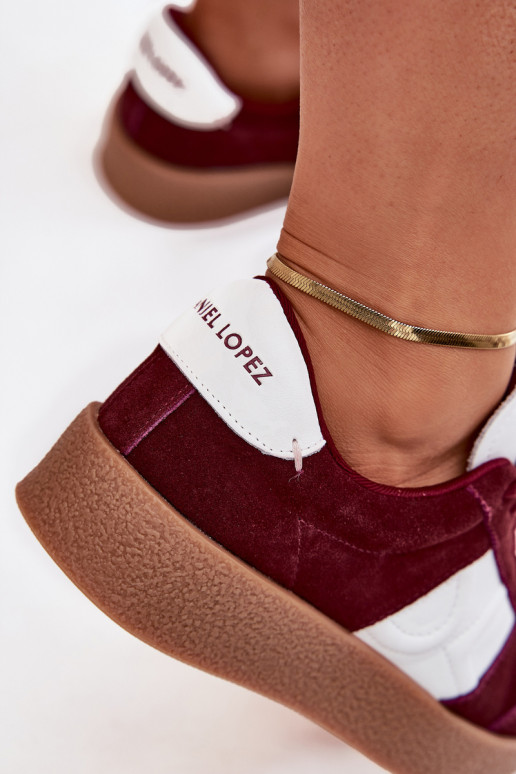 seemisnakhsed Sneakers tüüpi jalanõud Pealiste omad Daniel Lopez Just Dare SS2D4023 bordoo-värvi seemisnakhsed Sneakers tüüpi jalanõud Pealiste omad Daniel Lopez Just Dare SS2D4023 bordoo-värvi