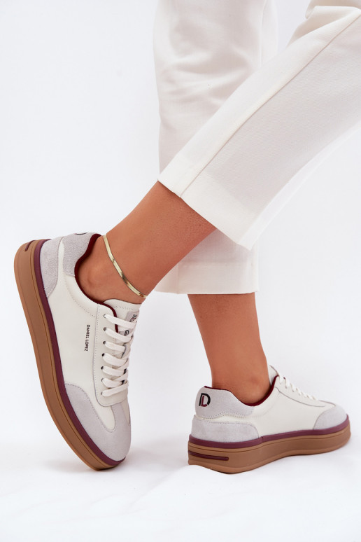 Pealhk Pealiste omad Sneakers tüüpi jalanõud Daniel Lopez Just Dare SS2D4008 Valget-Halli värvi Pealhk Pealiste omad Sneakers tüüpi jalanõud Daniel Lopez Just Dare SS2D4008 Valget-Halli värvi