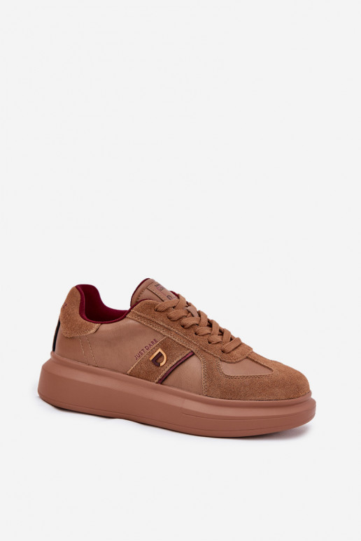 Pealhk Pealiste omad Sneakers tüüpi jalanõud platvormiga Daniel Lopez Just Dare SS2D4005 pruunid värvi Pealhk Pealiste omad Sneakers tüüpi jalanõud platvormiga Daniel Lopez Just Dare SS2D4005 pruunid värvi