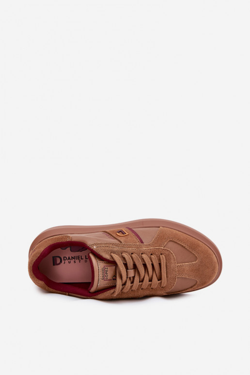 Pealhk Pealiste omad Sneakers tüüpi jalanõud platvormiga Daniel Lopez Just Dare SS2D4005 pruunid värvi Pealhk Pealiste omad Sneakers tüüpi jalanõud platvormiga Daniel Lopez Just Dare SS2D4005 pruunid värvi
