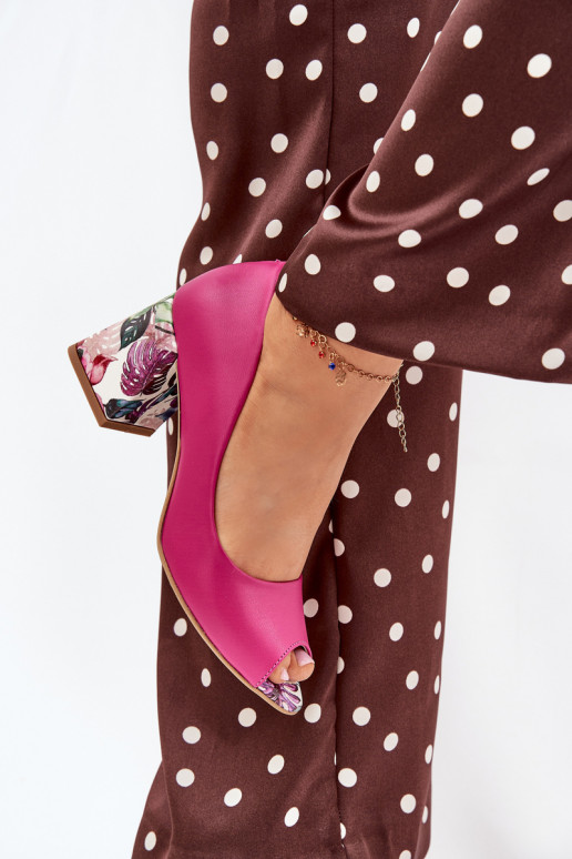 Pealhk Kingad dekoreeritud kontsaga Lesisseski Shoes 2608/K tumeroosad värvi Pealhk Kingad dekoreeritud kontsaga Lesisseski Shoes 2608/K tumeroosad värvi