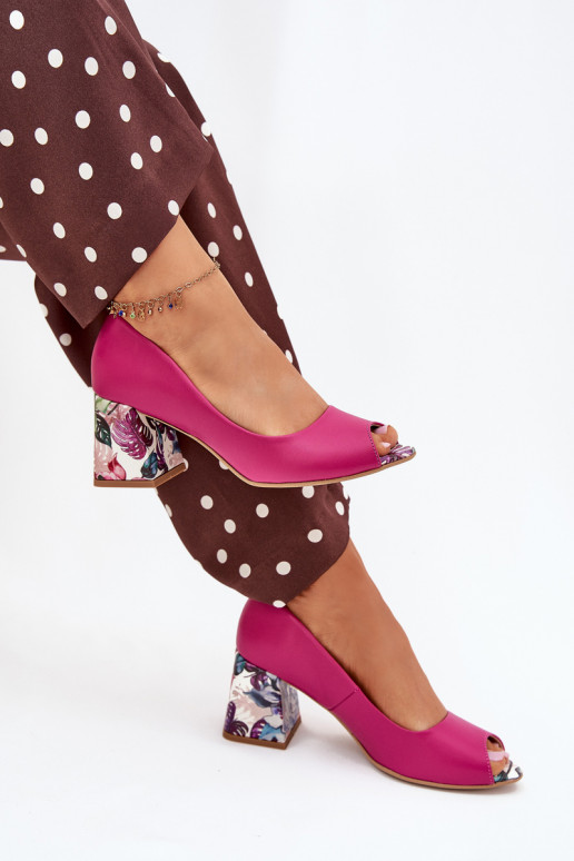 Pealhk Kingad dekoreeritud kontsaga Lesisseski Shoes 2608/K tumeroosad värvi Pealhk Kingad dekoreeritud kontsaga Lesisseski Shoes 2608/K tumeroosad värvi