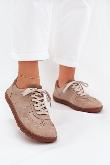 Nahast naiste Barefoot saapad Zazoo N1277S2, liivavärvi 2