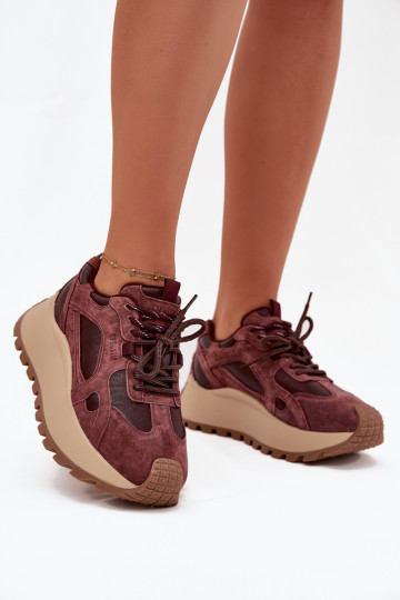 Pealhk Sneakers tüüpi jalanõud platvormiga Pealiste omad Big Star SS274625 HI-POLY SYSTEM bordoo-värvi 2