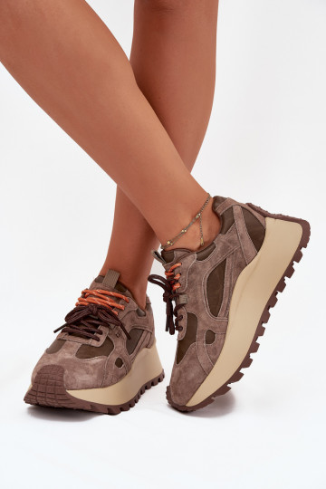 Pealhk Sneakers tüüpi jalanõud platvormiga Pealiste omad Big Star SS274627 HI-POLY SYSTEM beeži värvi