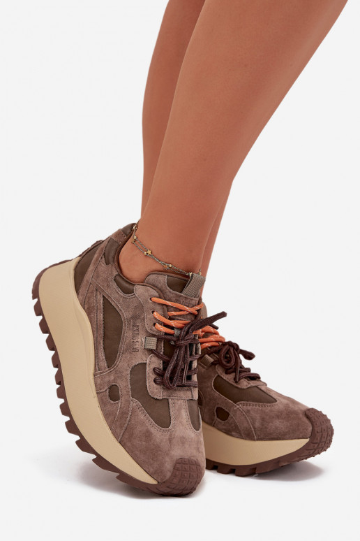 Pealhk Sneakers tüüpi jalanõud platvormiga Pealiste omad Big Star SS274627 HI-POLY SYSTEM beeži värvi