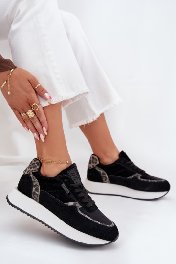 seemisnakhsed Sneakers tüüpi jalanõud Pealiste omad Big Star OO274A312 HI-POLY SYSTEM msuud leopardimustriga