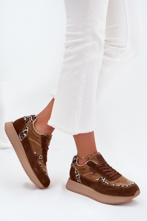 seemisnakhsed Sneakers tüüpi jalanõud Pealiste omad Big Star OO274A313 HI-POLY SYSTEM pruunid värvi leopardimustriga seemisnakhsed Sneakers tüüpi jalanõud Pealiste omad Big Star OO274A313 HI-POLY SYSTEM pruunid värvi leopardimustriga