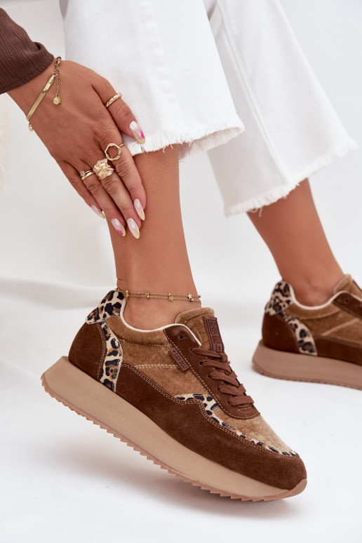 seemisnakhsed Sneakers tüüpi jalanõud Pealiste omad Big Star OO274A313 HI-POLY SYSTEM pruunid värvi leopardimustriga seemisnakhsed Sneakers tüüpi jalanõud Pealiste omad Big Star OO274A313 HI-POLY SYSTEM pruunid värvi leopardimustriga