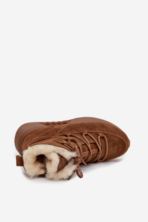 seemisnakhsed nööpidega lumesaapad Pealiste omad karusnahaga Big Star SS274318 pruunid värvi