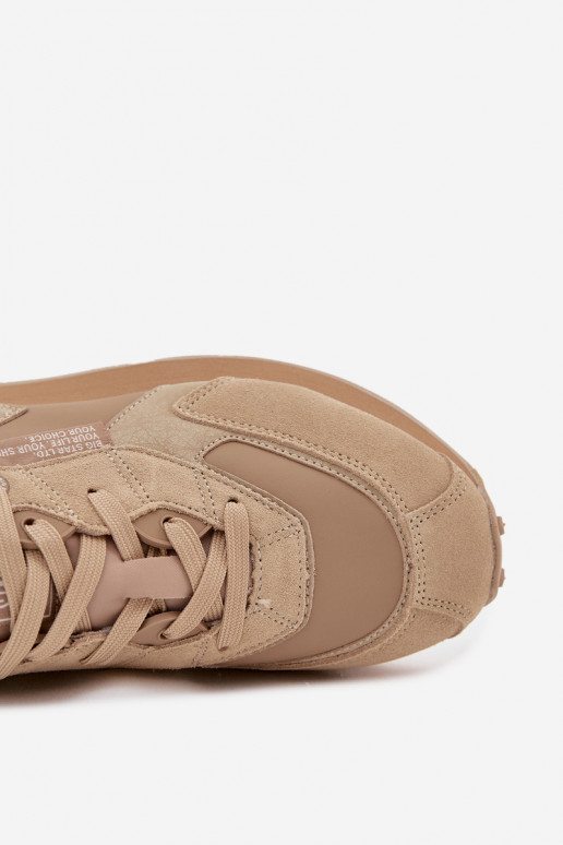 Pealhk Sneakers tüüpi jalanõud meeste omad Big Star OO174298 Hi-Poly System beeži värvi