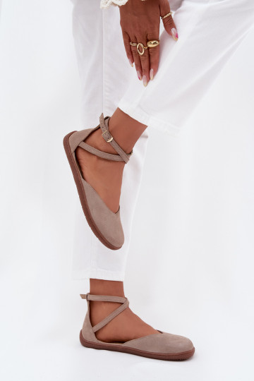 Seemisnahast baleriinad Pealiste omad Barefoot Triipudega Zazoo 191 Halli värvi