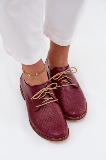 Pealhk jalatsid Pealiste omad Elegantsed nööritavad Zazoo 4238 bordoo-värvi
