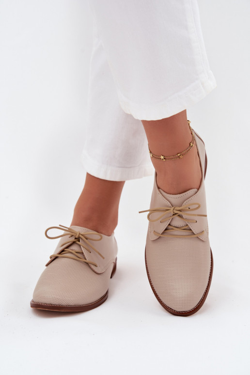 Pealhk jalatsid Pealiste omad Elegantsed nööritavad Zazoo 4238 beeži värvi Pealhk jalatsid Pealiste omad Elegantsed nööritavad Zazoo 4238 beeži värvi