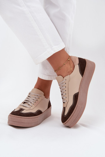 Pealhk Sneakers tüüpi jalanõud Pealiste omad platvormiga Zazoo N1269S2 beeži värvi
