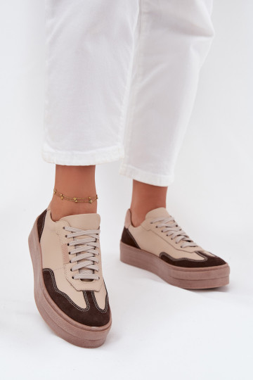 Pealhk Sneakers tüüpi jalanõud Pealiste omad platvormiga Zazoo N1269S2 beeži värvi 2