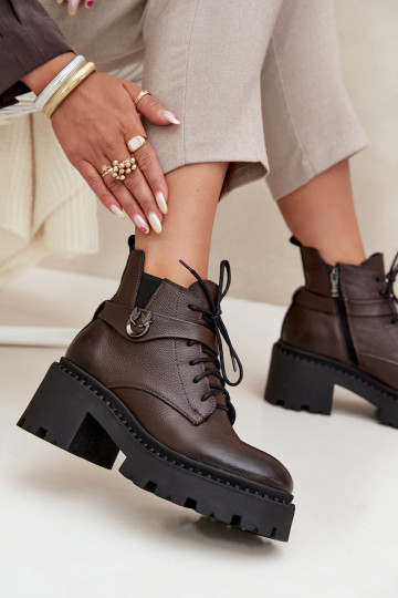 Pealhk Pealiste poolsaapad Klockis dekoreeritud kontsaga voodriga Zazoo 60557 Czekoladosissee