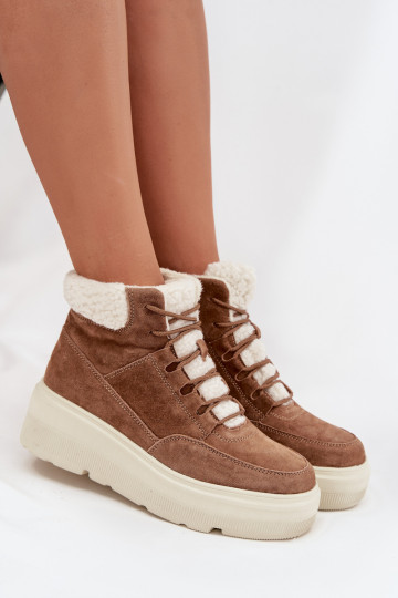 seemisnakhsed nööpidega lumesaapad Pealiste omad soojad saapad platvormiga Vinceza 95354 pruunid värvi