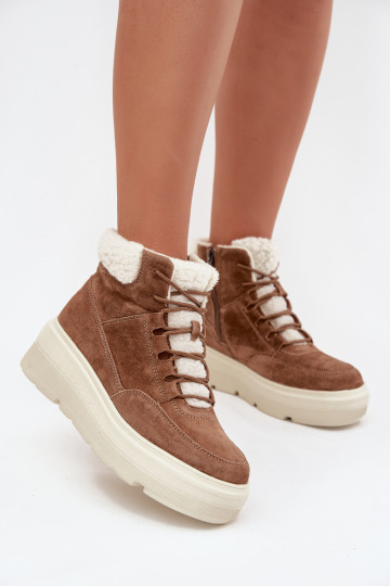 seemisnakhsed nööpidega lumesaapad Pealiste omad soojad saapad platvormiga Vinceza 95354 pruunid värvi 2