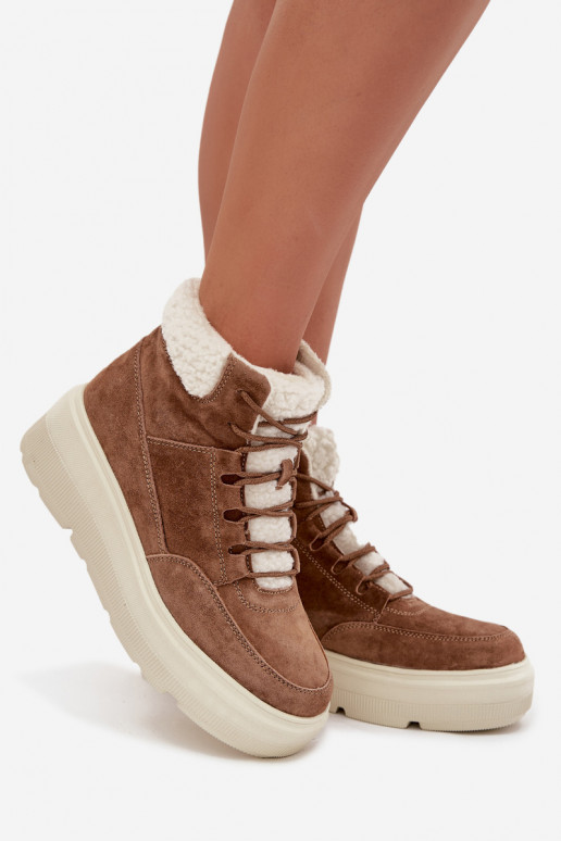 seemisnakhsed nööpidega lumesaapad Pealiste omad soojad saapad platvormiga Vinceza 95354 pruunid värvi