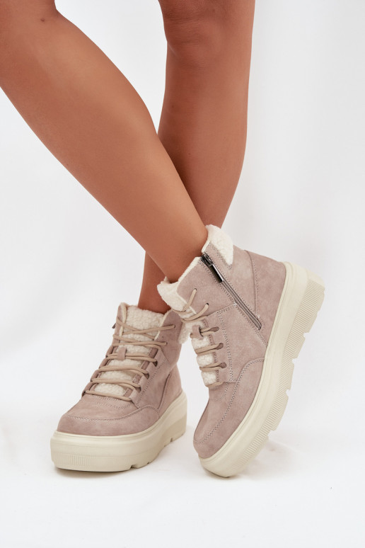 seemisnakhsed nööpidega lumesaapad Pealiste omad soojad saapad platvormiga Vinceza 95354 beeži värvi seemisnakhsed nööpidega lumesaapad Pealiste omad soojad saapad platvormiga Vinceza 95354 beeži värvi