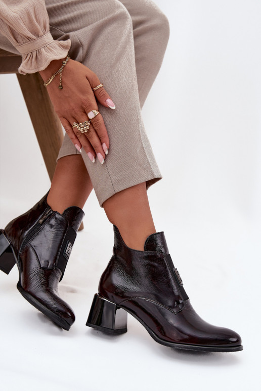 Pealhk Laque Pealiste poolsaapad Klockis Koos Ornate Detalem voodriga Zazoo 60560 bordoo-värvi