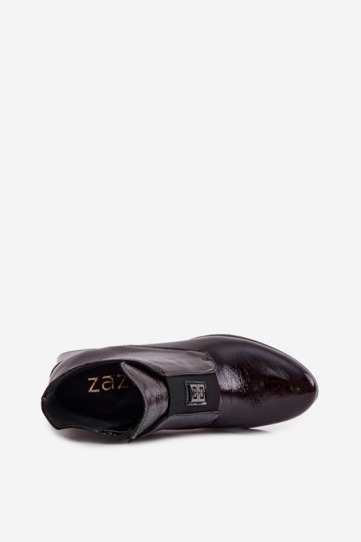 Pealhk Laque Pealiste poolsaapad Klockis Koos Ornate Detalem voodriga Zazoo 60560 bordoo-värvi