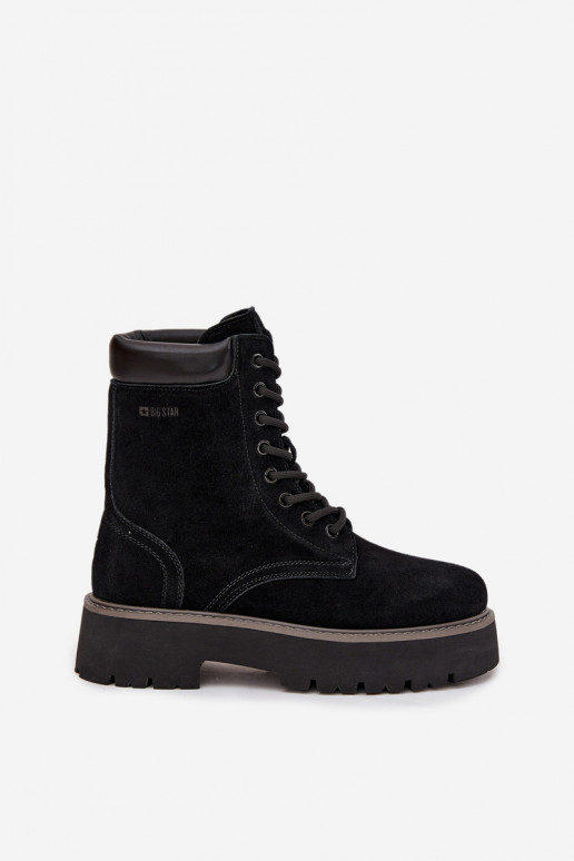 Seemisnahast kingad säärsaapad Pealiste omad nööritavad Big Star SS274791 msuud Seemisnahast kingad säärsaapad Pealiste omad nööritavad Big Star SS274791 msuud