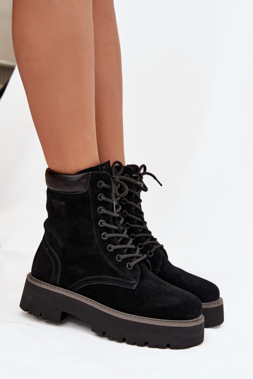 Seemisnahast kingad säärsaapad Pealiste omad nööritavad Big Star SS274791 msuud Seemisnahast kingad säärsaapad Pealiste omad nööritavad Big Star SS274791 msuud