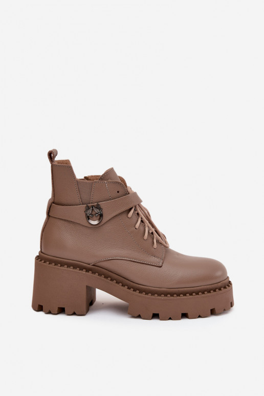 Pealhk Pealiste poolsaapad Klockis dekoreeritud kontsaga voodriga Zazoo 60557 beeži värvi