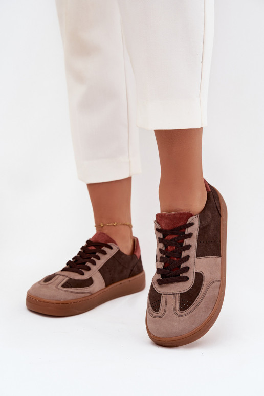 Pealhk seemisnakhsed Sneakers tüüpi jalanõud Barefoot Pealiste omad Zazoo N1277 pruunid värvi