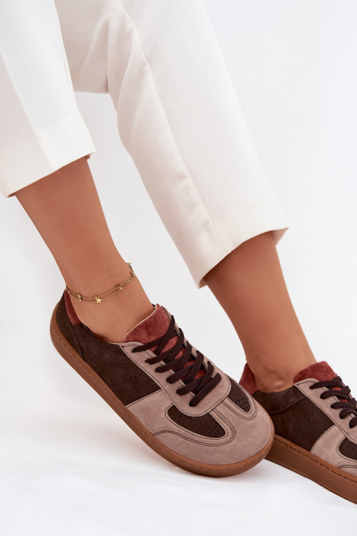 Pealhk seemisnakhsed Sneakers tüüpi jalanõud Barefoot Pealiste omad Zazoo N1277 pruunid värvi