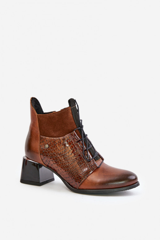 Zazoo 60503 Pealhk Pealiste poolsaapad kõrge jämeda kontsaga voodriga pruunid värvi Zazoo 60503 Pealhk Pealiste poolsaapad kõrge jämeda kontsaga voodriga pruunid värvi