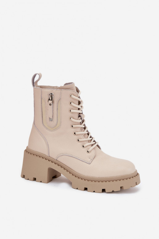 Nahast naiste saapad kontsaga, soojad Vinceza 86418 beeži värvi Nahast naiste saapad kontsaga, soojad Vinceza 86418 beeži värvi