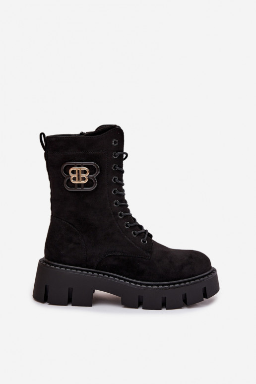 Soojad poolsaapad ja nokerid naistele punase värvi ornamentidega Melisse