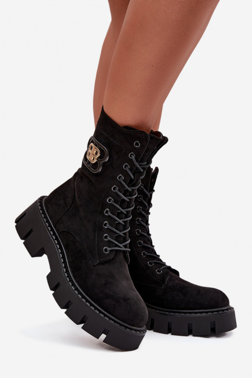 Soojad poolsaapad ja nokerid naistele punase värvi ornamentidega Melisse