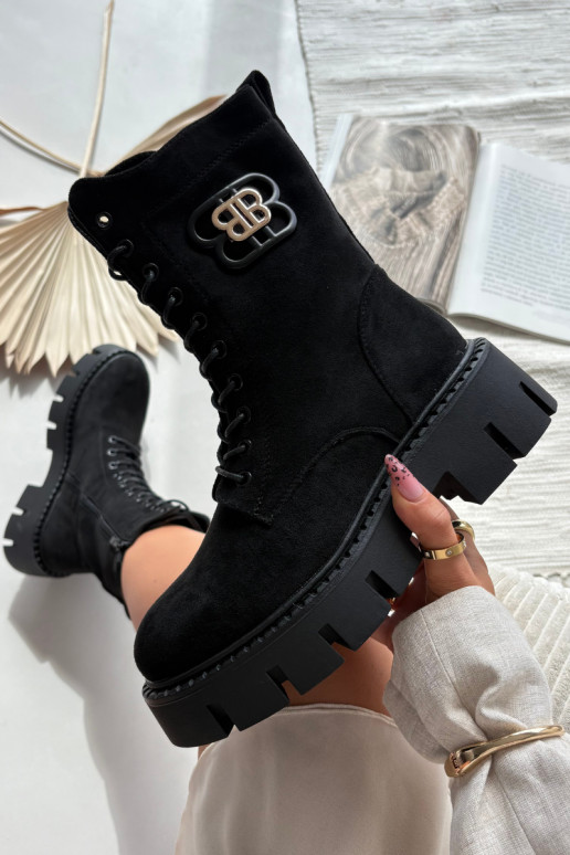 Soojad poolsaapad ja nokerid naistele punase värvi ornamentidega Melisse