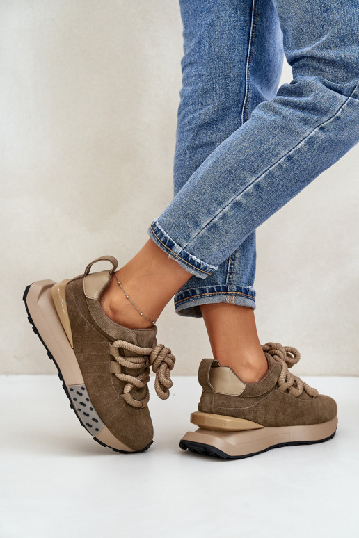 seemisnakhsed Sneakers tüüpi jalanõud Pealiste omad platvormigaGrubym Paeladm Artiker 54C1466 pruunid värvi