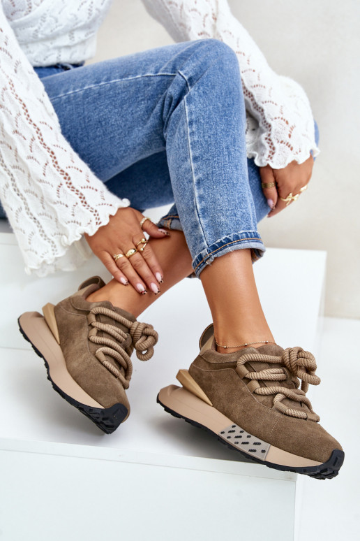 seemisnakhsed Sneakers tüüpi jalanõud Pealiste omad platvormigaGrubym Paeladm Artiker 54C1466 pruunid värvi