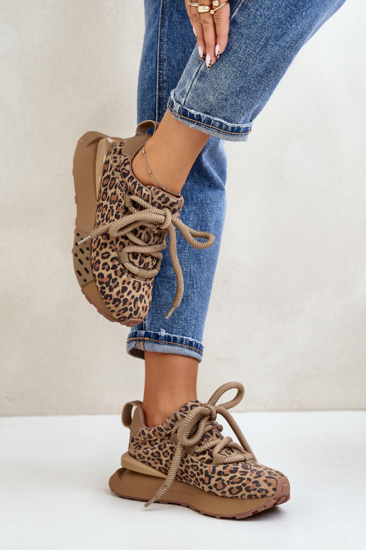 seemisnakhsed Sneakers tüüpi jalanõud Pealiste omad platvormigaGrubym Paeladm leopardimustriga Artiker 55C0135 pruunid värvi