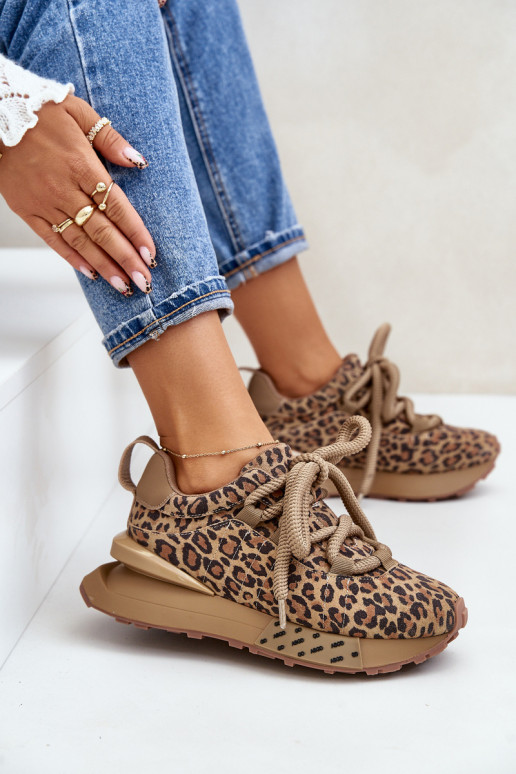 seemisnakhsed Sneakers tüüpi jalanõud Pealiste omad platvormigaGrubym Paeladm leopardimustriga Artiker 55C0135 pruunid värvi