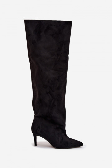 naiste pika säärega saapad kõrge jämeda kontsaga Slip-on msuud Sellel onvilla 2