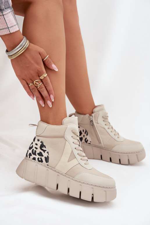 Vinceza 66838 beežid nahksoojad naiste saapad platvormiga Vinceza 66838 beežid nahksoojad naiste saapad platvormiga