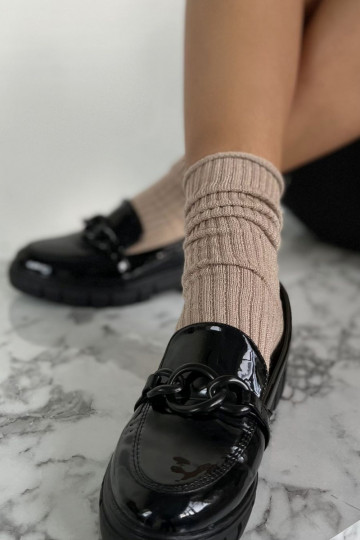 Sokid Pealiste omad Survevaba IN Prążek z Lurexem beeži värvi