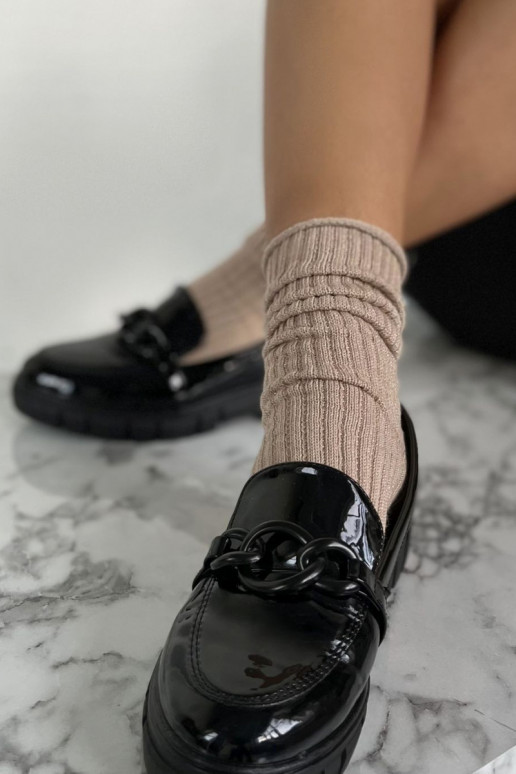 Sokid Pealiste omad Survevaba IN Prążek z Lurexem beeži värvi Sokid Pealiste omad Survevaba IN Prążek z Lurexem beeži värvi